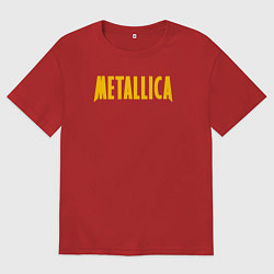 Футболка оверсайз мужская Новая надпись Металлики, цвет: красный