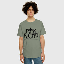 Футболка оверсайз мужская PINK FLOYD LOGO ПИНК ФЛОЙД, цвет: авокадо — фото 2