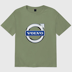 Футболка оверсайз мужская Volvo, логотип, цвет: авокадо