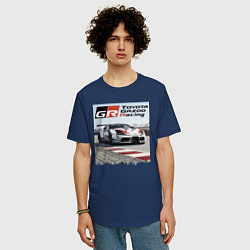 Футболка оверсайз мужская Toyota Gazoo Racing - легендарная спортивная коман, цвет: тёмно-синий — фото 2