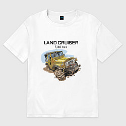 Футболка оверсайз мужская Toyota Land Cruiser FJ 40 4X4, цвет: белый