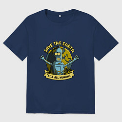 Футболка оверсайз мужская Bendеr, цвет: тёмно-синий