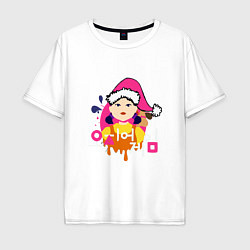 Мужская футболка оверсайз Squid Game Игра в кальмара кукла Новогодняя