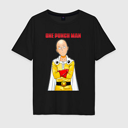 Мужская футболка оверсайз Сайтама безразличие One Punch-Man