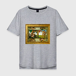 Мужская футболка оверсайз Michelangelo & Covid 1