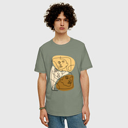 Футболка оверсайз мужская Разная любовь, цвет: авокадо — фото 2