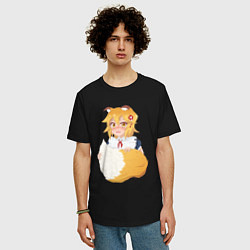 Футболка оверсайз мужская Сенко в костюме горничная, цвет: черный — фото 2