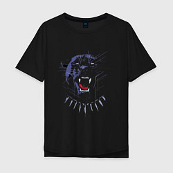 Футболка оверсайз мужская Неприступная дерзкая пантера, цвет: черный