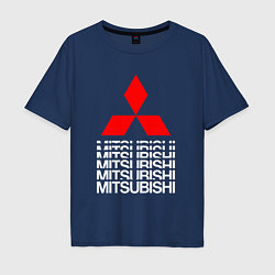 Футболка оверсайз мужская MITSUBISHI МИЦУБИСИ МИТСУБИСИ МИЦУБИШИ LOGO STYLE, цвет: тёмно-синий