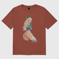 Мужская футболка оверсайз Link girl from Legen of Zelda