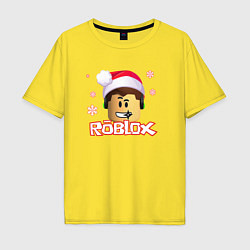 Футболка оверсайз мужская ROBLOX НОВЫЙ ГОД 2022, цвет: желтый