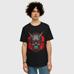 Футболка оверсайз мужская SHLSHK Cyber Skull Collection, цвет: черный — фото 2