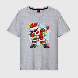 Футболка оверсайз мужская DAB SANTA CLAUS В ГЕРЛЯНДЕ, цвет: меланж