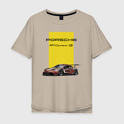Футболка оверсайз мужская Porsche Carrera 4S Motorsport, цвет: миндальный