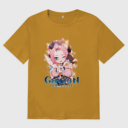 Футболка оверсайз мужская Диона Diona Genshin Impact, цвет: горчичный