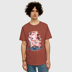 Футболка оверсайз мужская Диона Diona Genshin Impact, цвет: кирпичный — фото 2