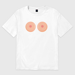 Футболка оверсайз мужская Boobs 18, цвет: белый