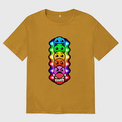 Мужская футболка оверсайз Geometry Dash: Smiles