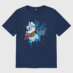 Мужская футболка оверсайз Llama Oh holy night