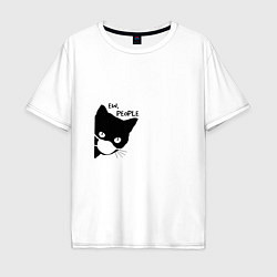 Футболка оверсайз мужская Кот в маске, цвет: белый