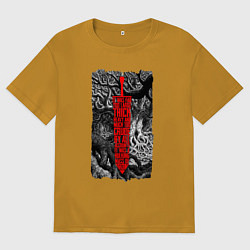Футболка оверсайз мужская BERSERK SWORD БЕРСЕРК МЕЧ, цвет: горчичный