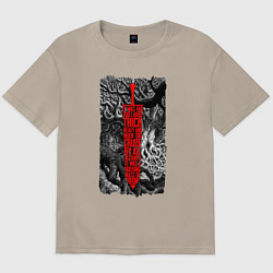Футболка оверсайз мужская BERSERK SWORD БЕРСЕРК МЕЧ, цвет: миндальный