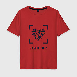 Мужская футболка оверсайз Scan Me - Heart