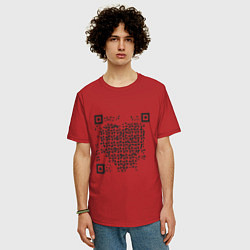 Футболка оверсайз мужская QR Love, цвет: красный — фото 2