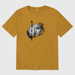 Футболка оверсайз мужская Adele лицо, цвет: горчичный