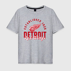 Футболка оверсайз мужская Detroit Red Wings Детройт Ред Вингз, цвет: меланж