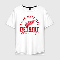 Футболка оверсайз мужская Detroit Red Wings Детройт Ред Вингз, цвет: белый