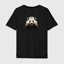 Мужская футболка оверсайз Медведь над лесом