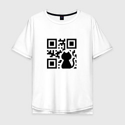 Мужская футболка оверсайз CAT QR CODE