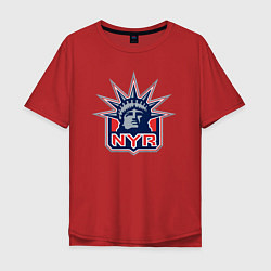 Футболка оверсайз мужская Нью Йорк Рейнджерс New York Rangers, цвет: красный