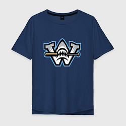 Футболка оверсайз мужская Wilmington sharks - baseball team, цвет: тёмно-синий