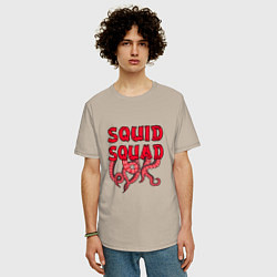 Футболка оверсайз мужская Squid Squad, цвет: миндальный — фото 2