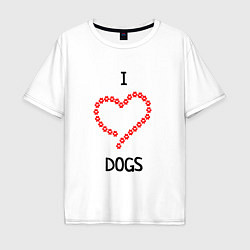 Мужская футболка оверсайз I Люблю Dogs