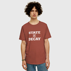 Футболка оверсайз мужская State of Decay Logo спина, цвет: кирпичный — фото 2