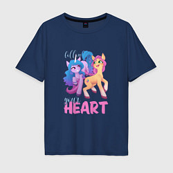 Футболка оверсайз мужская My Little Pony Follow your heart, цвет: тёмно-синий