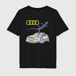 Футболка оверсайз мужская Audi Quattro - зачётное точило!, цвет: черный