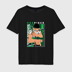 Мужская футболка оверсайз Ван-Пис One Piece, Зоро Ророноа Zoro Roronoa с над