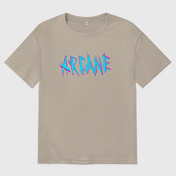 Мужская футболка оверсайз ARCANE LEAGUE OF LEGENDS NEON LOGO