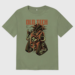 Мужская футболка оверсайз Робот старой технологии