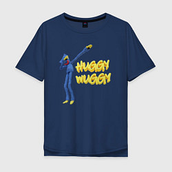 Футболка оверсайз мужская Хаги ваги Huggy Wuggy Poppy Playtime, цвет: тёмно-синий