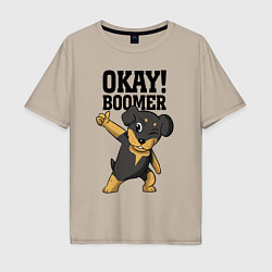 Футболка оверсайз мужская Okay boomer!, цвет: миндальный