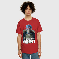 Футболка оверсайз мужская Resident alien, цвет: красный — фото 2