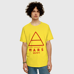 Футболка оверсайз мужская 30 Seconds to Mars рок, цвет: желтый — фото 2