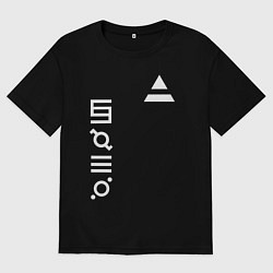 Футболка оверсайз мужская 30 секунд до марса лого, цвет: черный