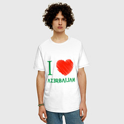 Футболка оверсайз мужская Love Azerbaijan, цвет: белый — фото 2