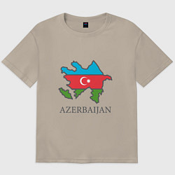 Футболка оверсайз мужская Map Azerbaijan, цвет: миндальный